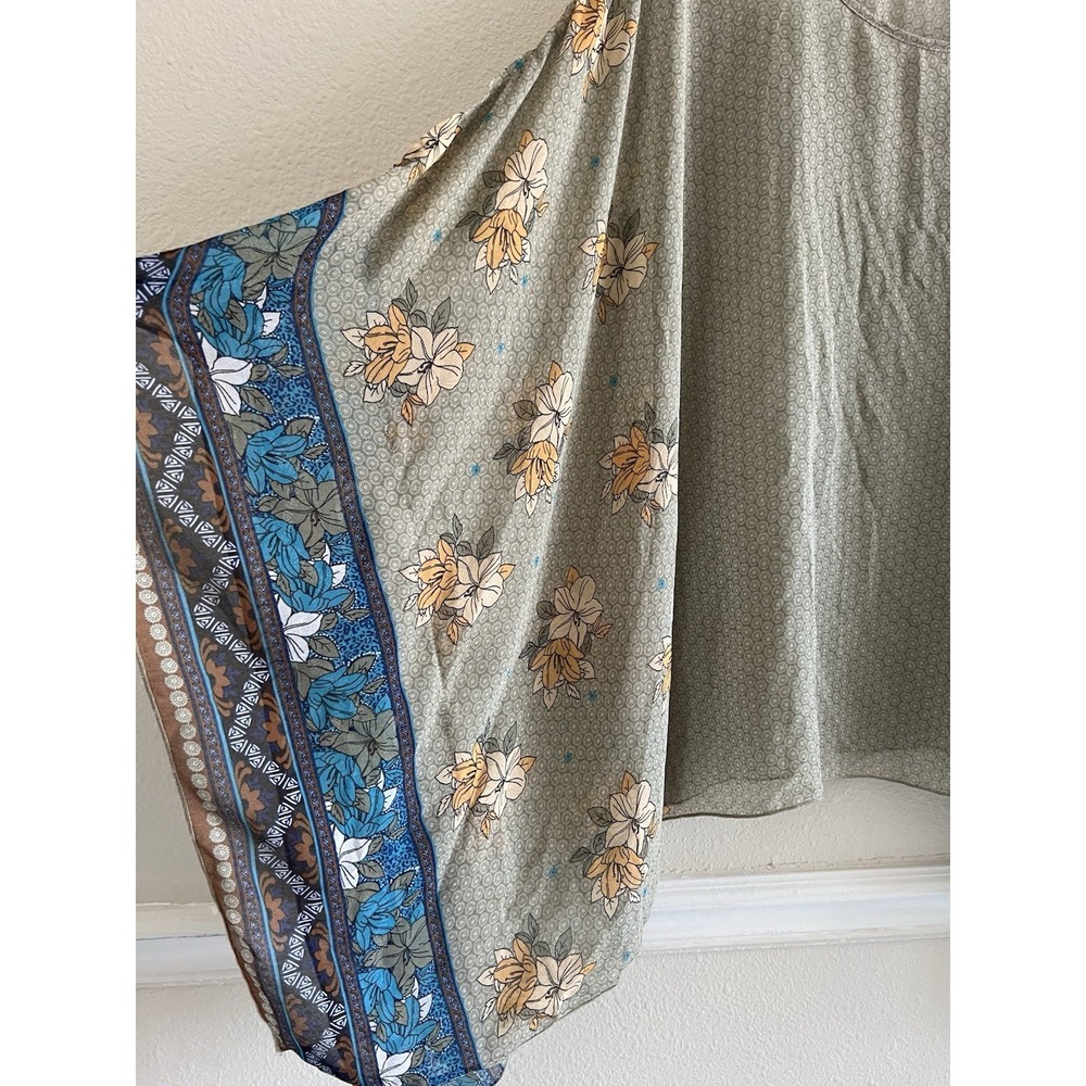 DJT Floral Oversized Top Kimono Cape One Size Cottagecore Coverup Festival